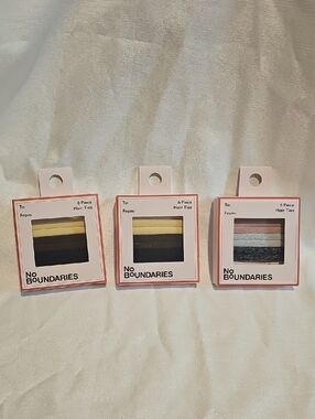 No Boundaries 3 Packs of 6 pc Hair Ties New